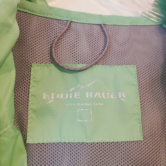 Eddie Bauer | Women's Green & Gray Full Zipper Nylon Rain Jacket (Size Large) - Picture 2 of 15